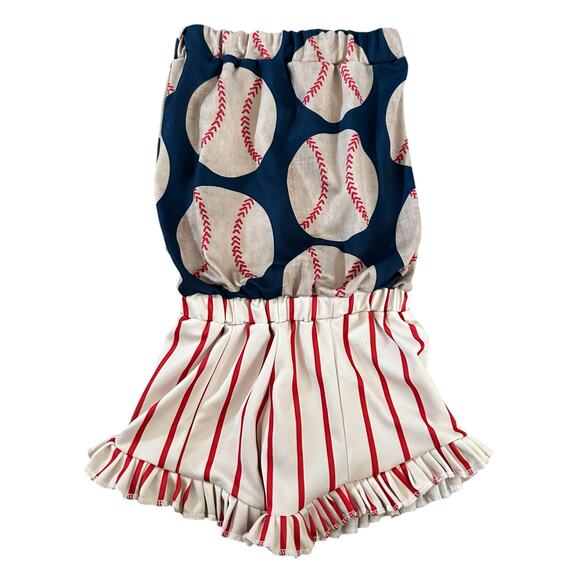 Little Southern Swag Romper Size 2T Toddler Baseball Print - Picture 1 of 4